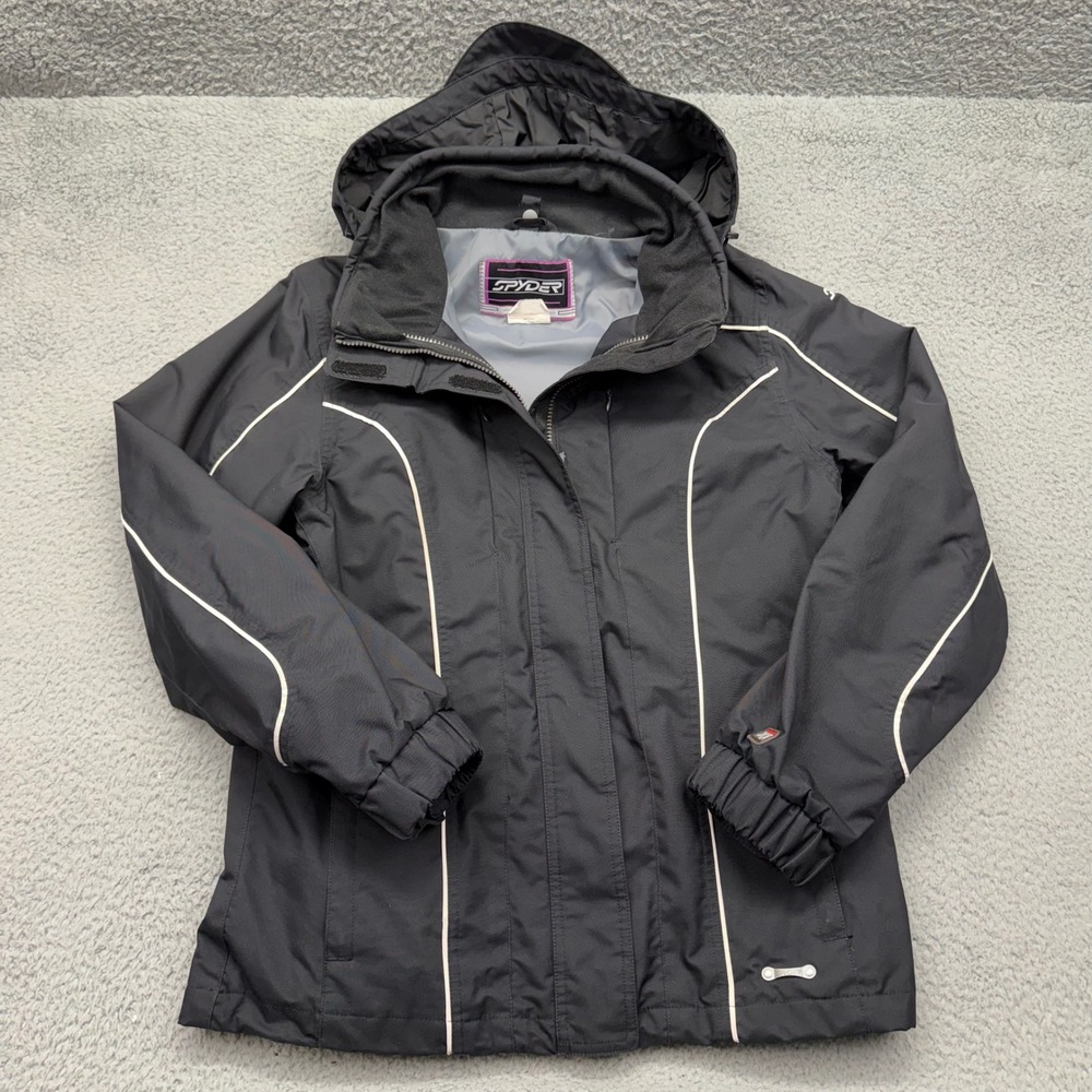 Spyder Womens US Size 12 Black‎ Hooded Water Resistant 07-28863-8851 Ski Jacket